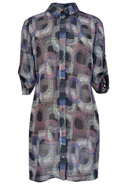 Платье-рубашка 1641Ла, розово-синий #284РСи241641Л