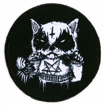 Нашивка Злой кот круглая (915)