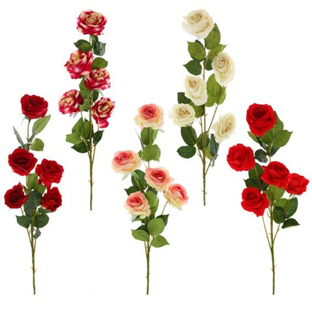 GAEM Цветок искусственный "Роза", L15 W15 H115 см, 5в.