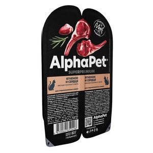 Влажный корм AlphaPet Superpremium для взрослых стерилизованных кошек «Ягненок и сердце мясные кусочки в желе»