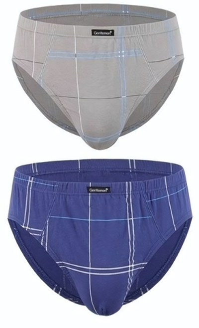 Комплект из 2 мужских трусов-слипов (Размер: XL) (Цвет: серый с синим)