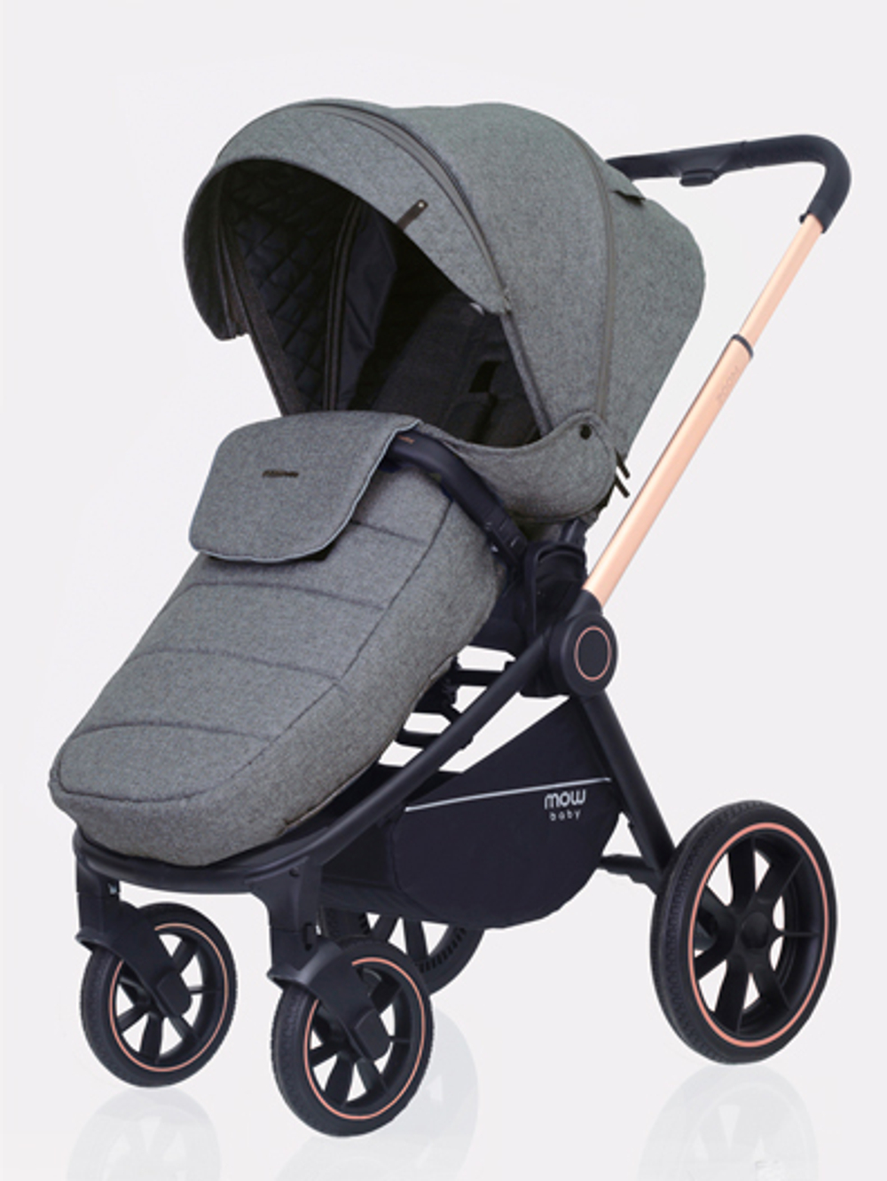 Коляска детская MOWBaby "ZOOM"PU (3в1) RA087 Silver Grey