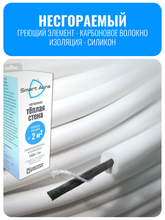 Полотенцесушитель встраиваемый Smart Aura электрический (кабель 11 м)