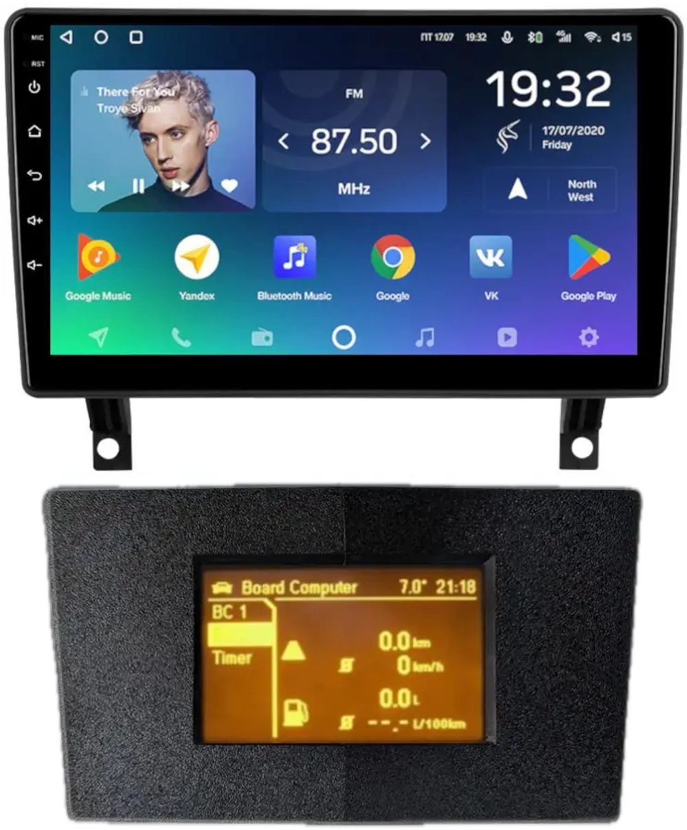 Магнитола для Opel Antara 2006-2015 (перенос БК вниз, черная) - Teyes SPRO+ Android 10, ТОП процессор, 4-32, SIM-слот