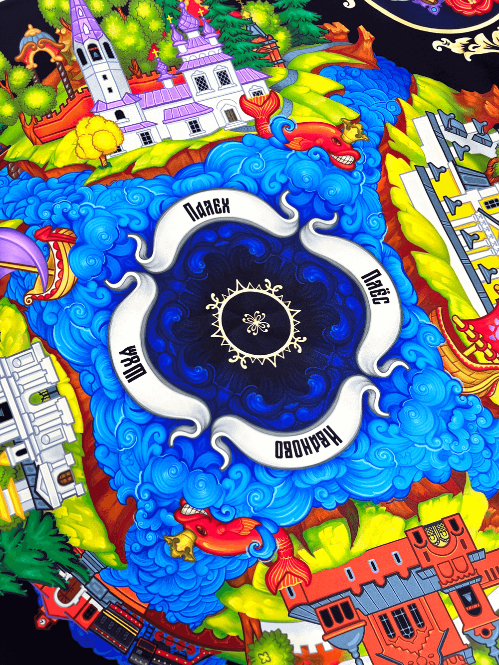 Платок «Палех» 100% шелк