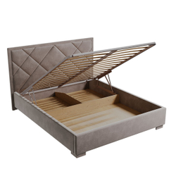 Кровать Бриджит, велюр бежевый жемчуг