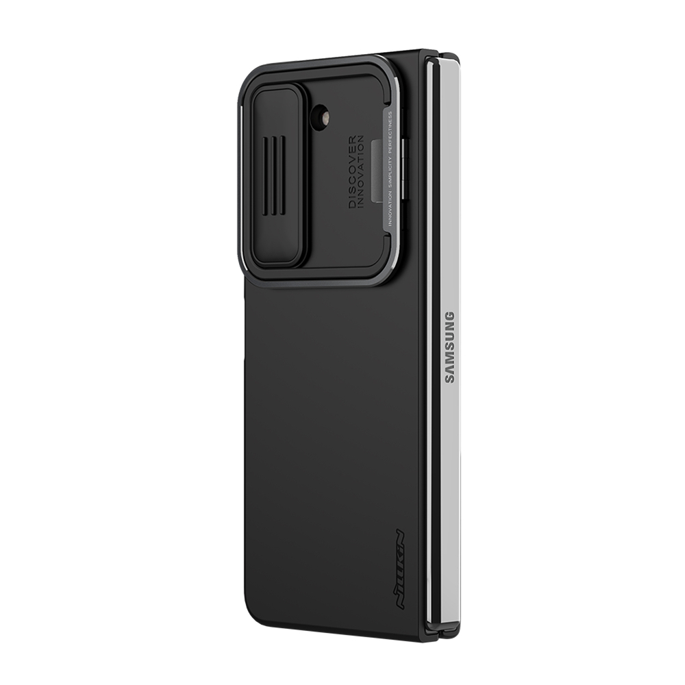 Чехол покрытый мягким жидким силиконом от Nillkin для Samsung Galaxy Z Fold 5, серия CamShield Silky Silicone Case (Stand Version) (версия с подставкой)