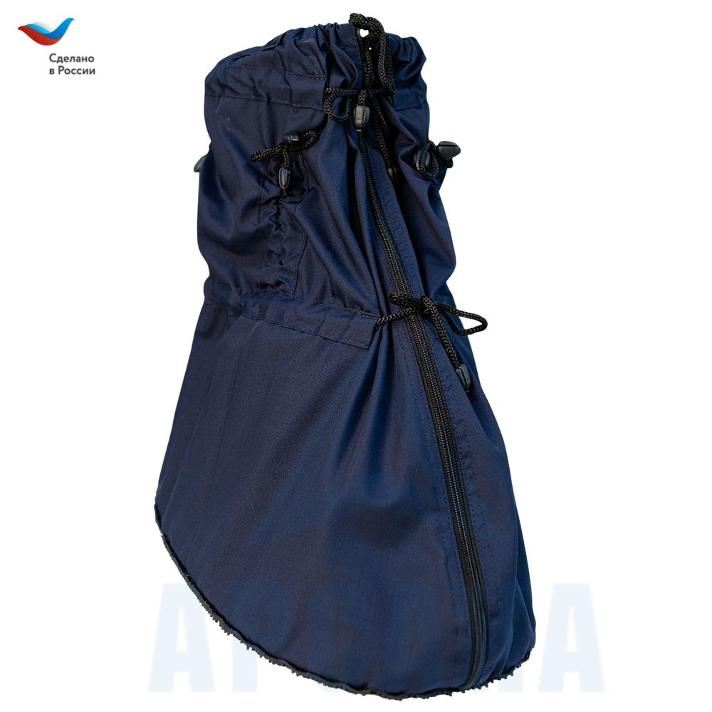 Легкий чехол с подошвой из резины на аппарат Илизарова на голени и стопе. Ткань Сорочка. Цвет изделия темно-серый, цвет молнии черный. Размер OGSRZU-8