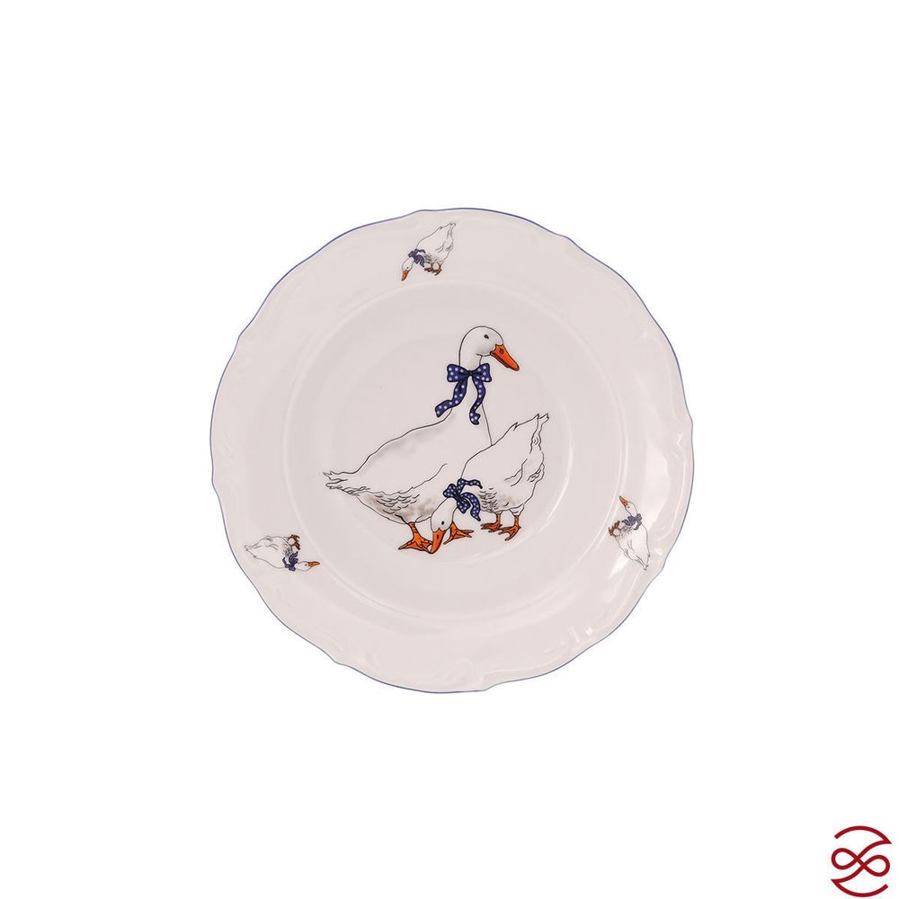 Набор глубоких тарелок 22,5 см Гуси (6 шт) ,объем 300 мл. высота тарелки 4 см.