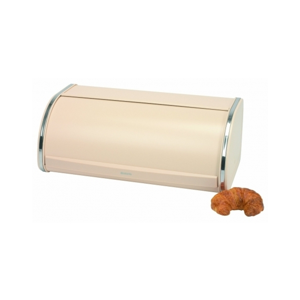 Хлебница Brabantia со сдвигающейся крышкой миндальная вид сбоку