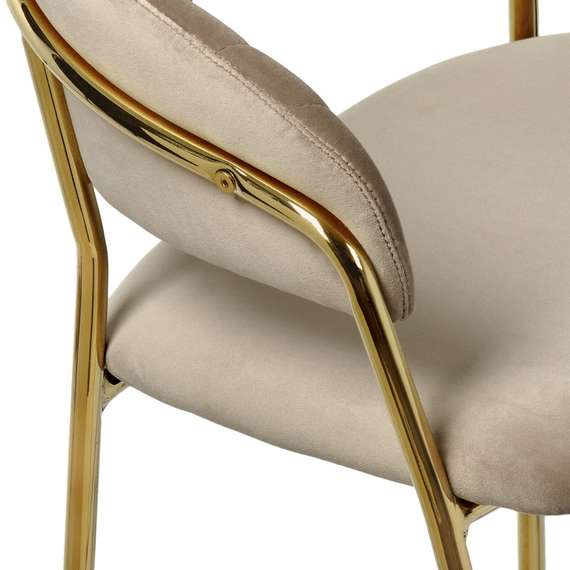 Полубарный стул Turin бежевый с золотыми ножками