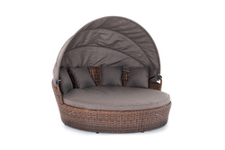 "Стильяно" плетеная кровать круглая, цвет коричневый