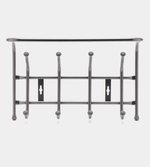 Вешалка настенная металлическая с полкой, усиленная, 6 крючков серая