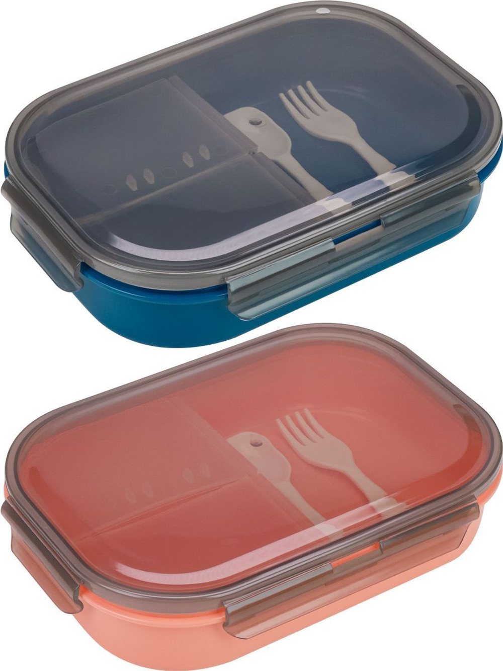 Ланч-бокс 3 отд., 1000мл "Форма" + приборы, ассорти
