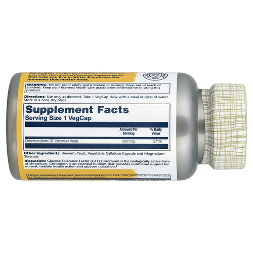 Solaray, GFT Chromium, 200 мкг, 100 капсул на растительной основе