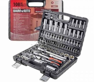 Набор инструмента 108пр BaumAuto" 41082-5бм   1/2",1/4" (6гр.)(4-2мм) кейс