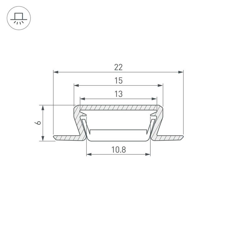 Встраиваемый профиль Arlight MIC-FS-2000 Anod Black 040019