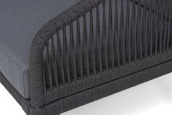 "Канны" лаунж-зона 4-местная (разборная) из роупа со столиком "Диего" цвета "серый гранит", роуп темно-серый круглый, ткань темно-серая