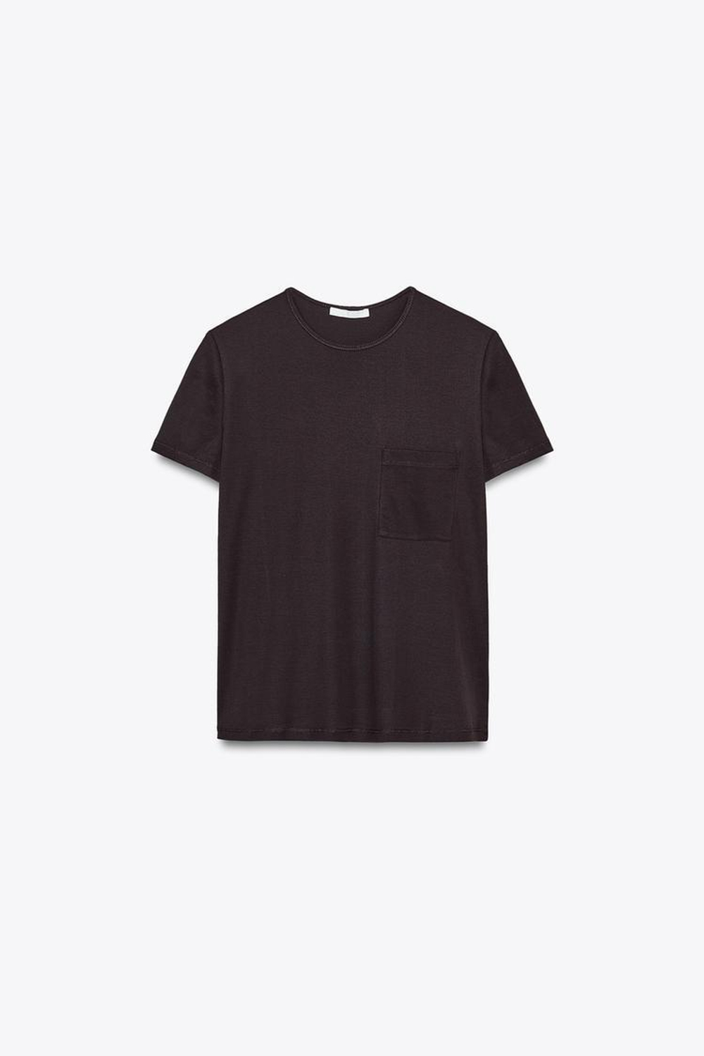 ZARA ХЛОПКОВАЯ ФУТБОЛКА, КОРИЧНЕВЫЙ