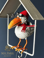 Кормушка "Ворон в домике" 13,5x11xH20,5 см + 23 см подвес