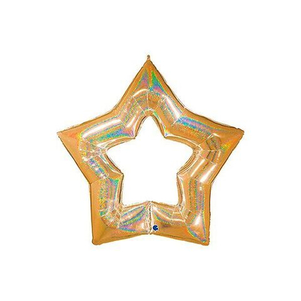 Шар звезда полая Gold блеск, 122 см