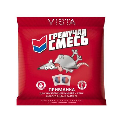 Гремучая смесь, приманка для уничтожения мышей и крыс, микс тесто-брикеты, 200 г 3 шт