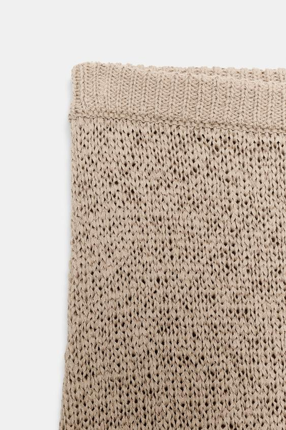 ZARA ТРИКОТАЖНАЯ ЮБКА МИДИ, ПЕСОЧНЫЙ/КОРИЧНЕВЫЙ