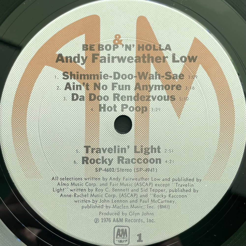 Andy Fairweather Low ‎– Be Bop 'N' Holla (США 1976г.)