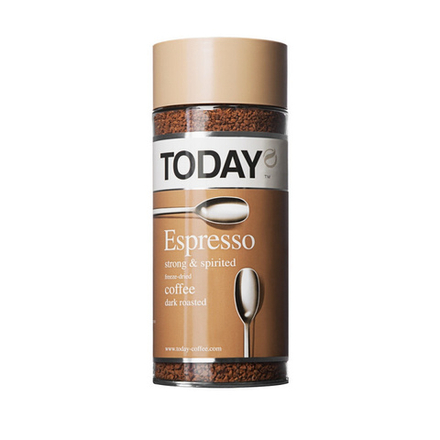 Кофе растворимый Today Espresso, 95 г стеклянная банка (Тудэй)