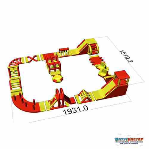 Надувной аквапарк на воде «Вулкан парк» 19х15х5 м