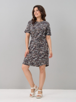 Платье Пв-137/черный-бежабстракция