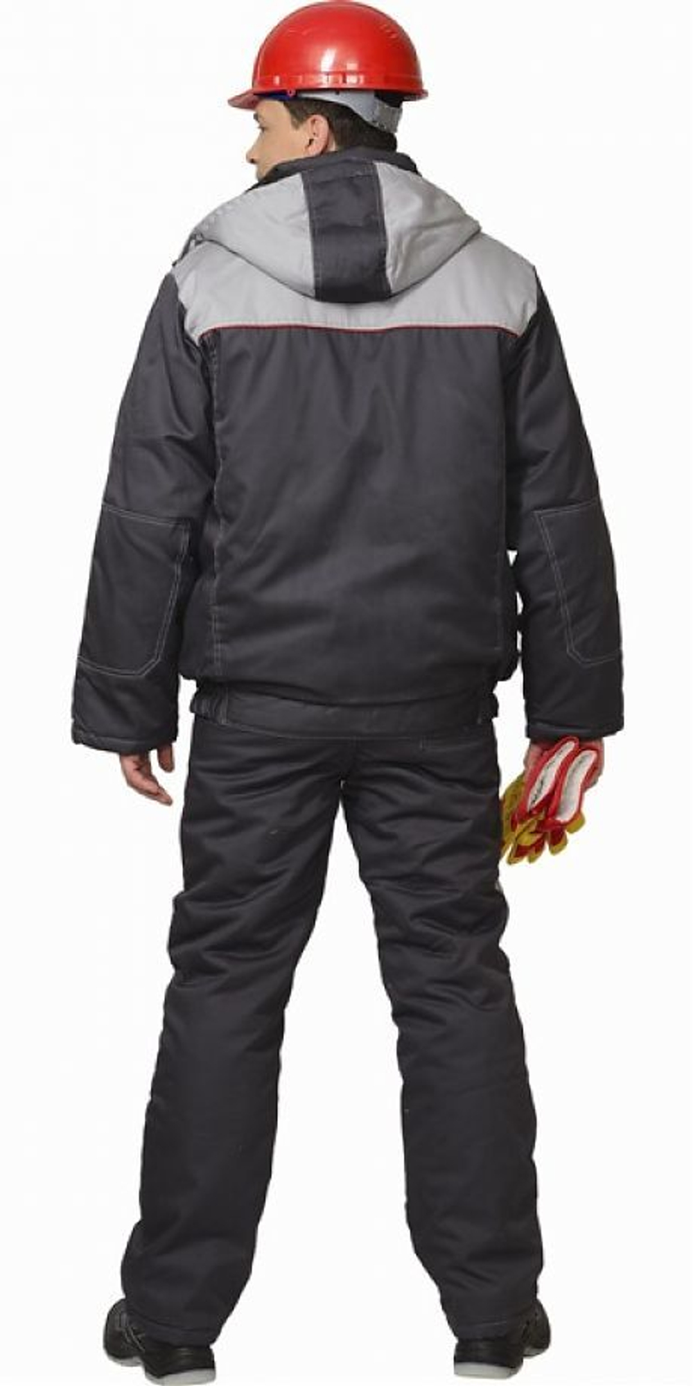 Костюм Темно-серый с серым куртка, полукомбинезон