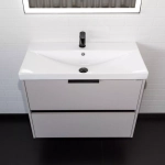 Подвесная тумба-умывальник Comforty Селенга-80 серый шелк с раковиной CF19696BX-80