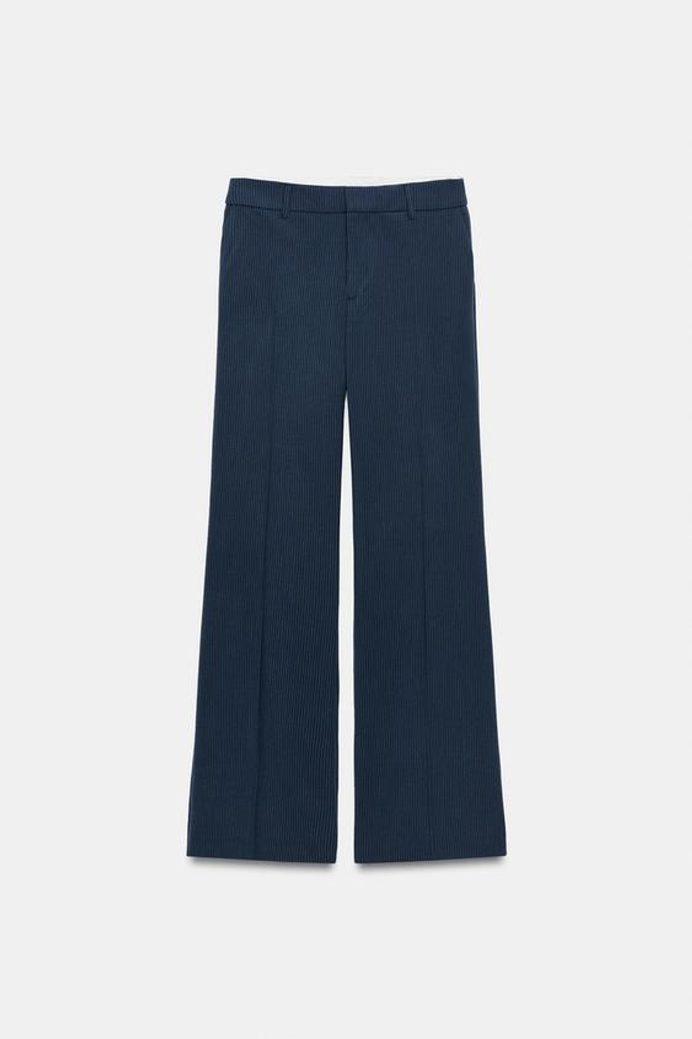 ZARA БРЮКИ ПРЯМОГО КРОЯ С НИЗКОЙ ПОСАДКОЙ, СИНИЙ