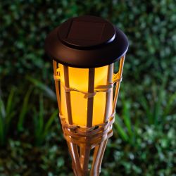 Светильник уличный ЭРА ERASF22-24 на солнечных батареях садовый Факел бамбук 56 см | Садовые декоративные светильники