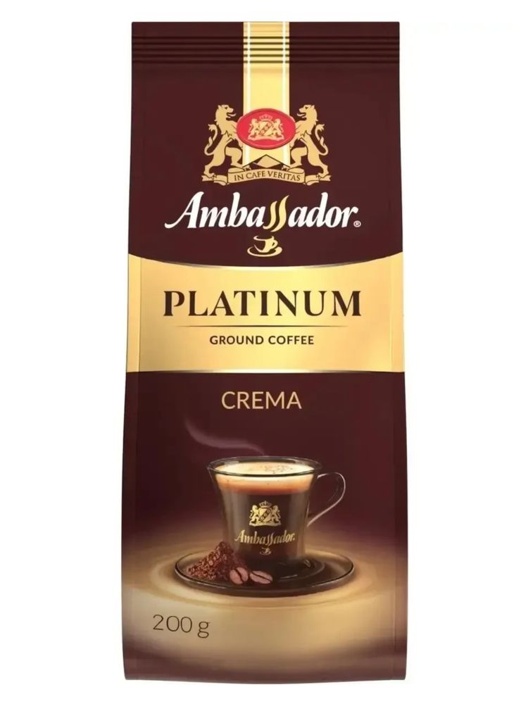 Кофе молотый Ambassador Platinum Crema 200 г x 4 шт
