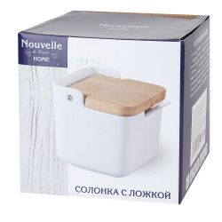 Солонка с ложкой "Naturel" 11,5х11,5х11см v=500мл (подарочная упаковка)