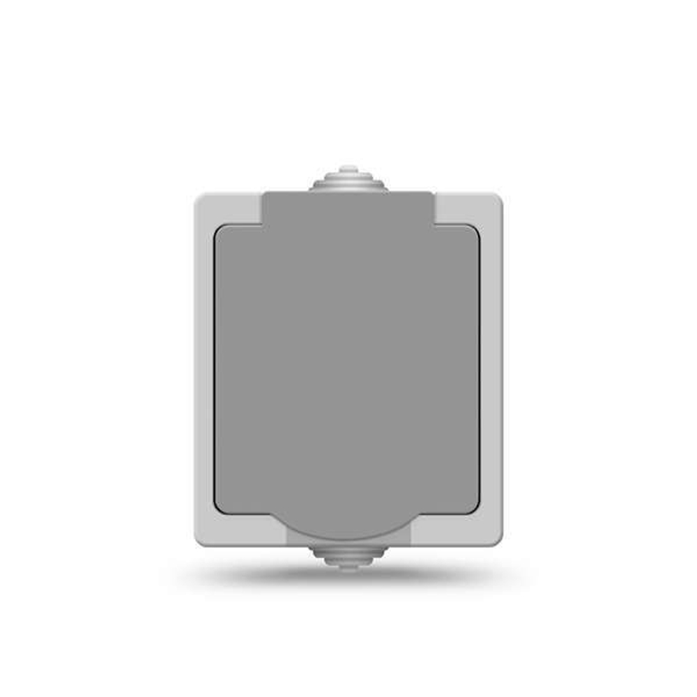 Розетка 1 ОП с/з с крышкой серая IP54 АЛЛЕГРО Universal