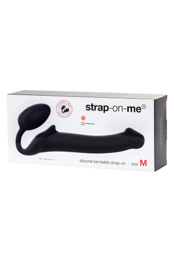 Безремневой страпон Strap-on-me Semi-Realistic, чёрный, M