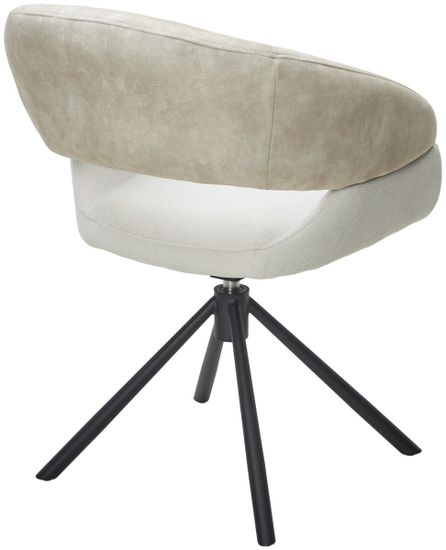 Стул EMBER 360 град. поворот. 7525-01 Бежевый, велюр/ ENJOY-100 Белый, ткань/ Черный