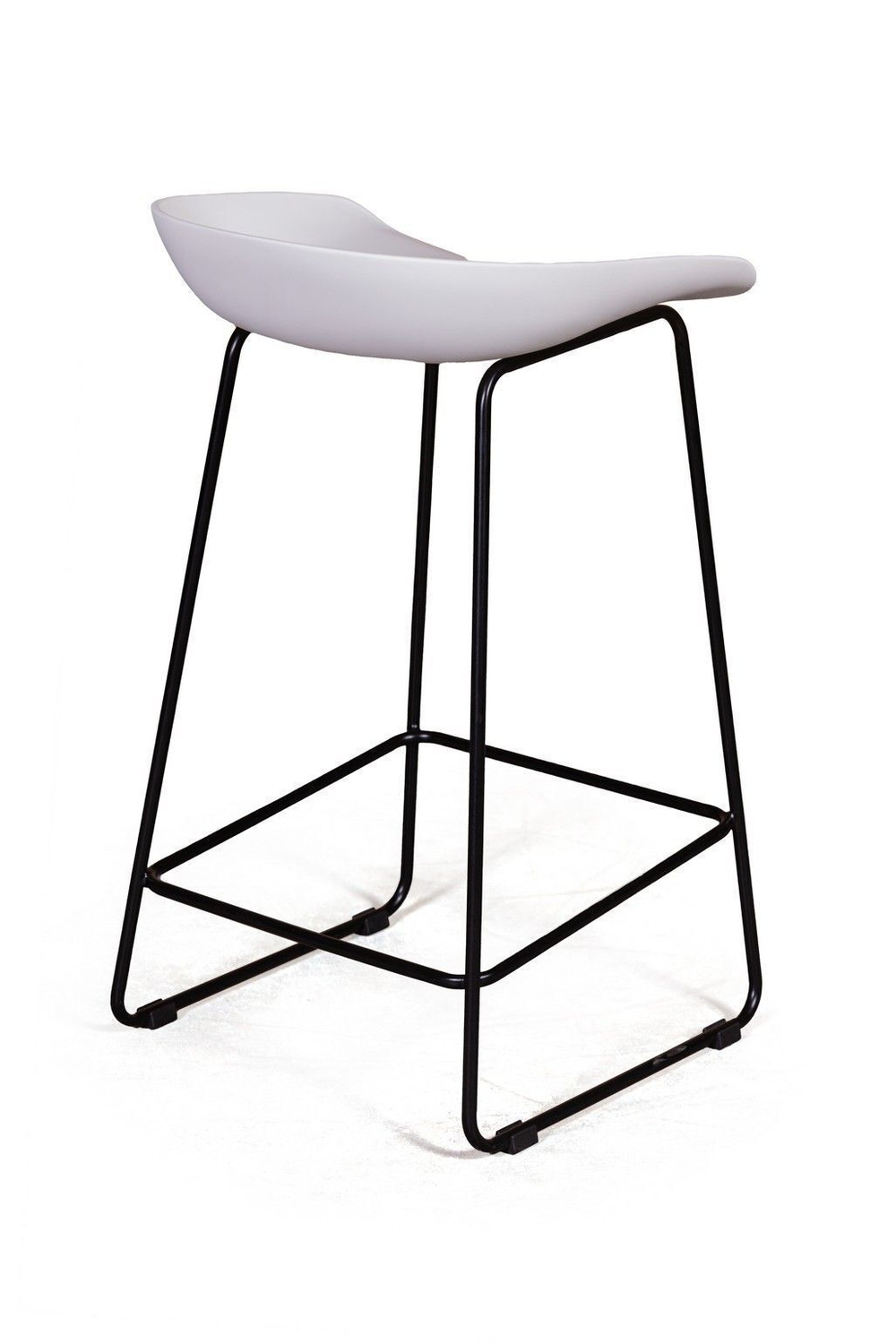 Стул полубарный Leo пластик белый