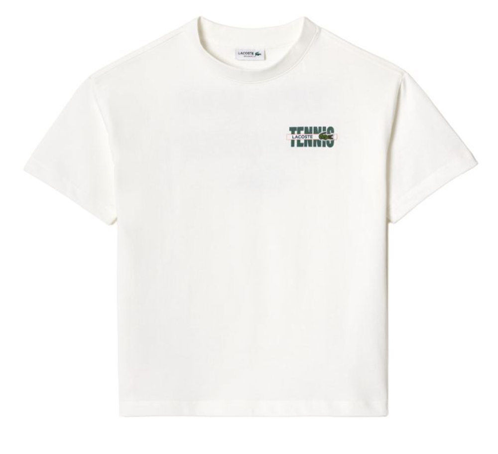 Футболка для мальчика теннисная Lacoste Cotton Back and Front Print T-shirt - white