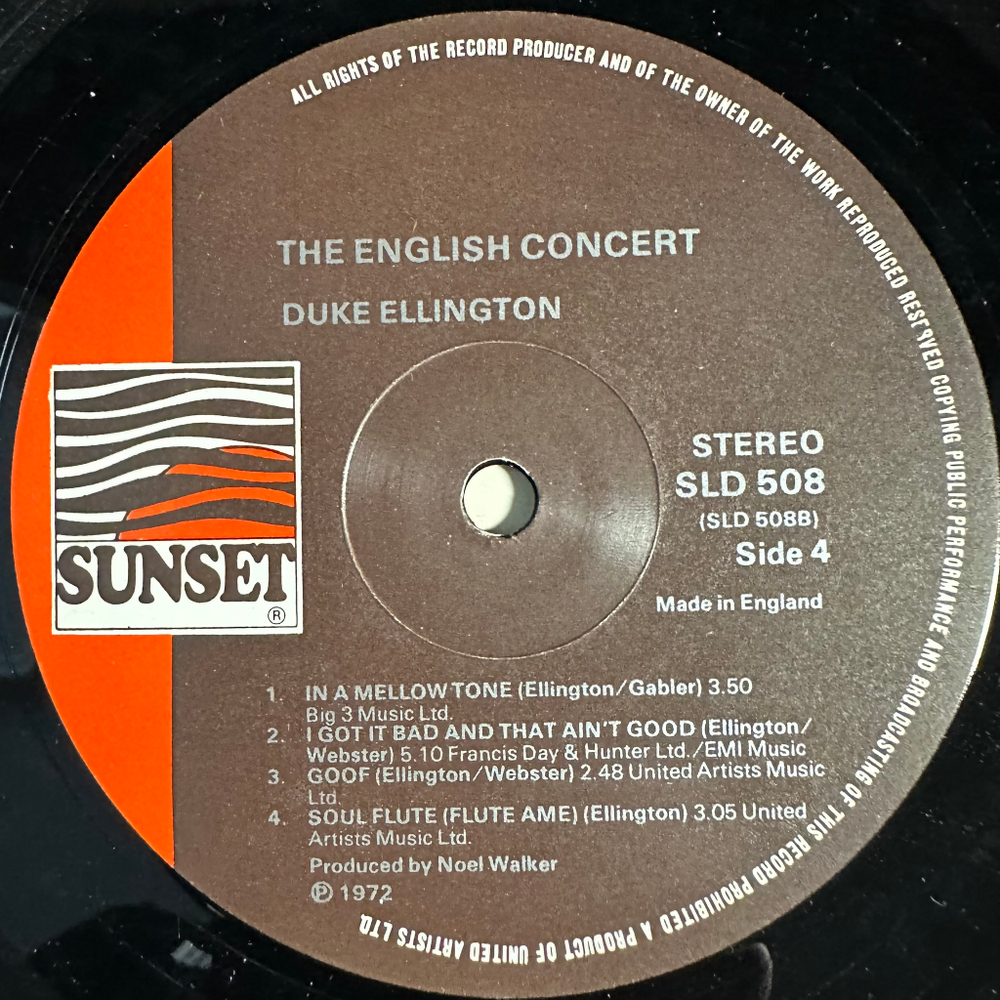 Duke Ellington - The English Concert 2LP (Англия 1977г.)