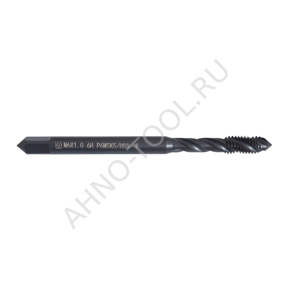 Метчик м/р  М6,0х1,0 Р6М5К5/HSS-E DIN371 BLACK OXIDE, с винтовой канавкой, ТОЧИНТЕХ