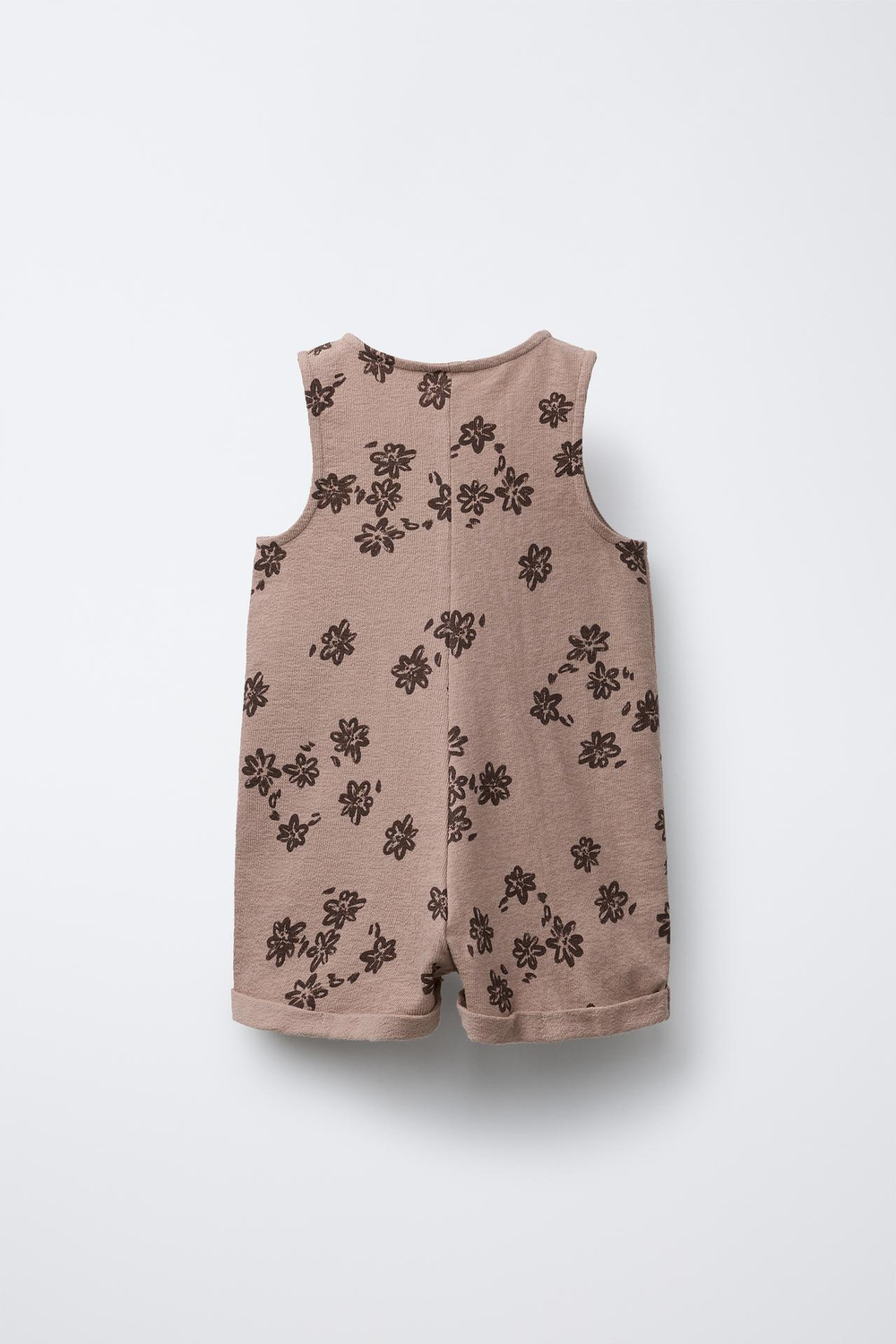 ZARA КОМБИНЕЗОН С ЦВЕТОЧНЫМ ПРИНТОМ, ШОКОЛАДНЫЙ