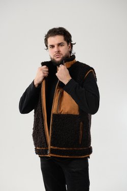 Мужской жилет  из овчины