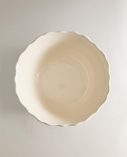 Zara Home блюдо сервировочное из фаянса, цвет бежевый, 24 см