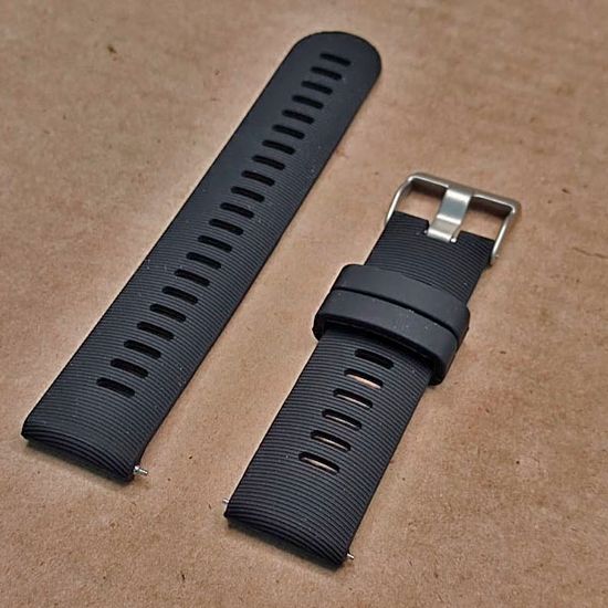 Ремешок Premium 20 мм силиконовый для Garmin Forerunner 55/245/645, Venu, Venu Sq, Venu 2 Plus, Vivoactive 3, Vivomove быстросъемный (Черный)