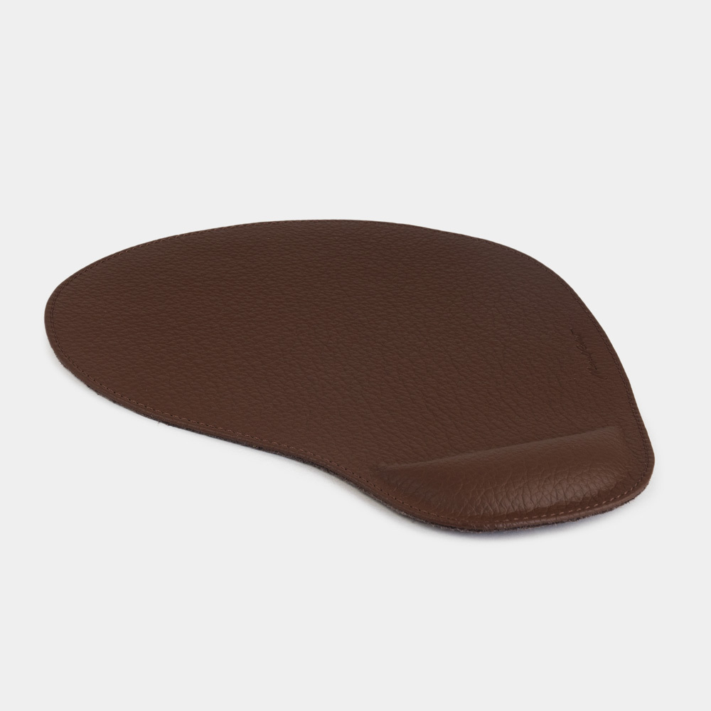 Коврик для мышки Souris из натуральной кожи теленка, цвета шоколад