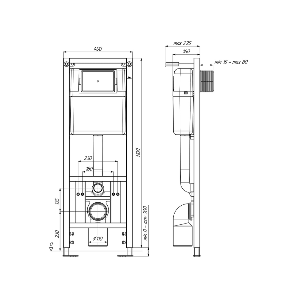 Система инсталляции АНИ ПЛАСТ WC1010 (без кнопки)
